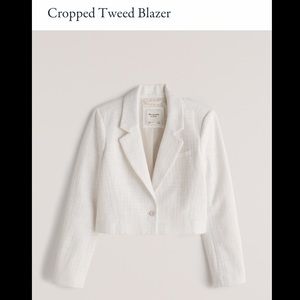 NWT❗️A&F White Cropped Tweed Blazer